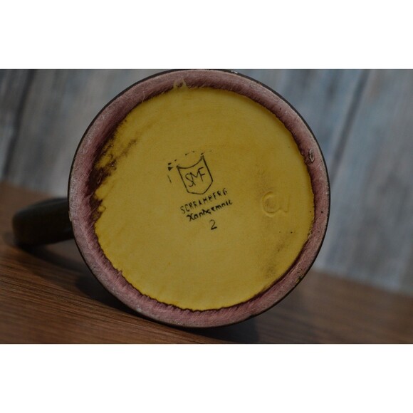 Hand Painted Black Forest Mug Schramberg Germany Pottery Alpine Chalet Drip SMF - Picture 12 of 12